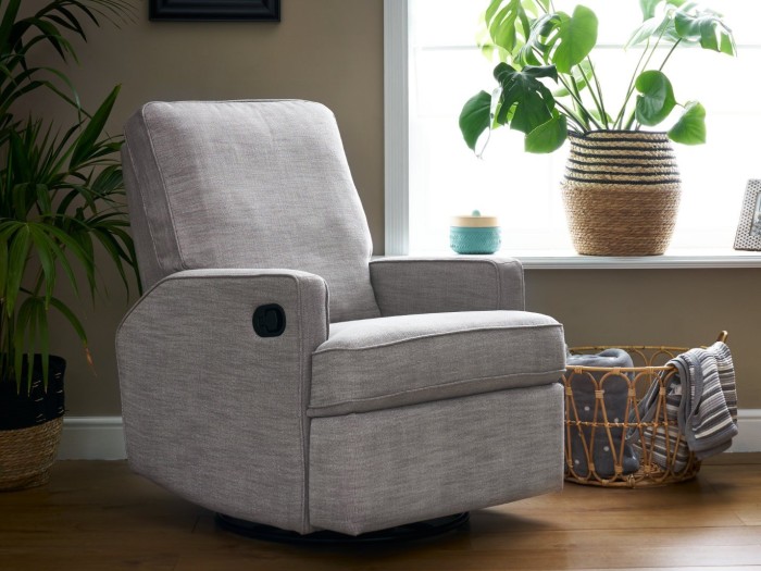Obaby Madison Swivel Glider Recliner Chair in Pebble