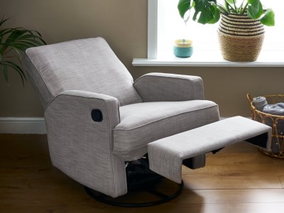 Obaby Madison Swivel Glider Recliner Chair in Pebble
