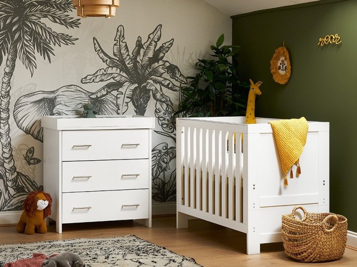 Obaby Nika Mini 2 Piece Room Set - White Wash | Baby Snooze