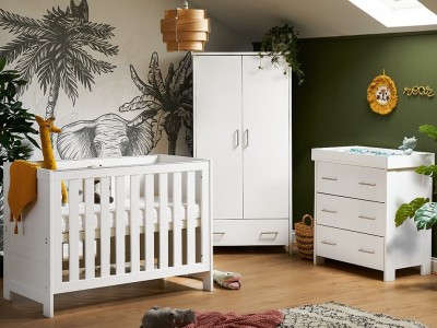 Obaby Nika Mini 3 Piece Room Set - White Wash | Baby Snooze