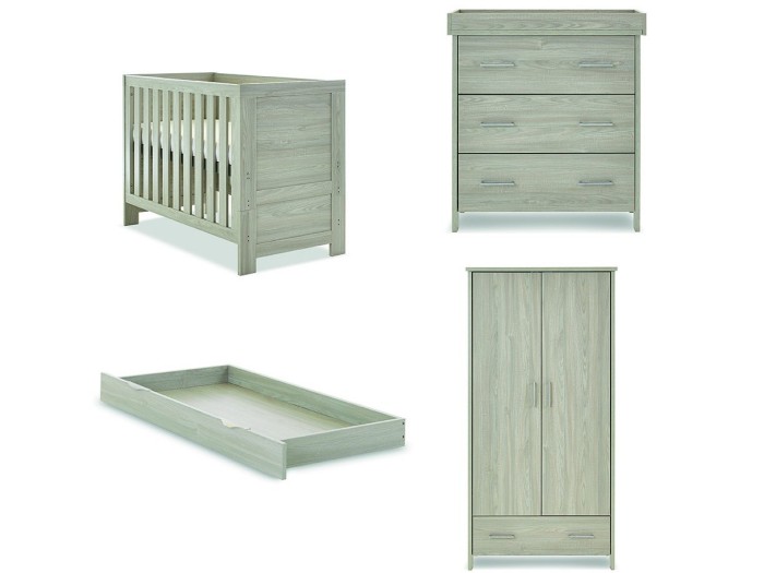 Obaby Nika Mini 3 Piece Room Set - Grey Wash | Baby Snooze