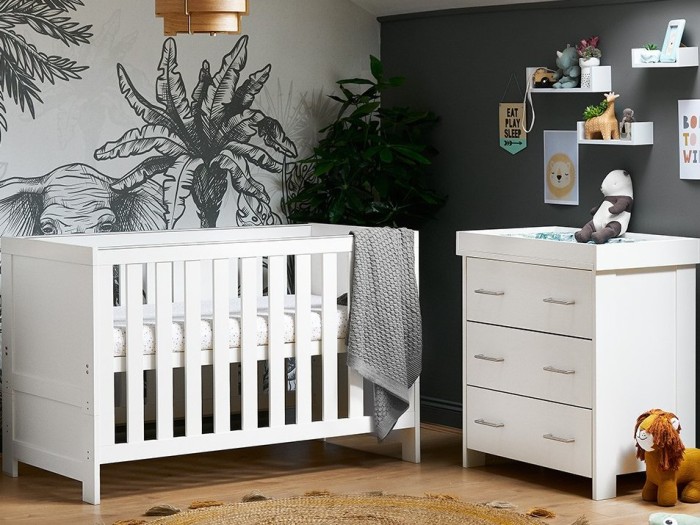 Obaby Nika 2 Piece Room Set - White Wash | Baby Snooze