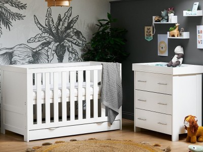 Obaby Nika 2 Piece Room Set - White Wash | Baby Snooze