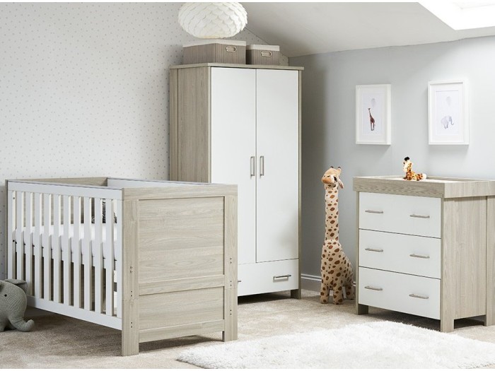 Nika 3 Piece Room Set - Grey Wash & White | Obaby