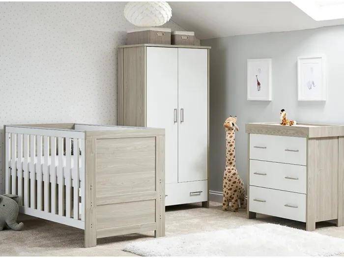 Obaby Nika 3 Piece Room Set - Grey Wash & White