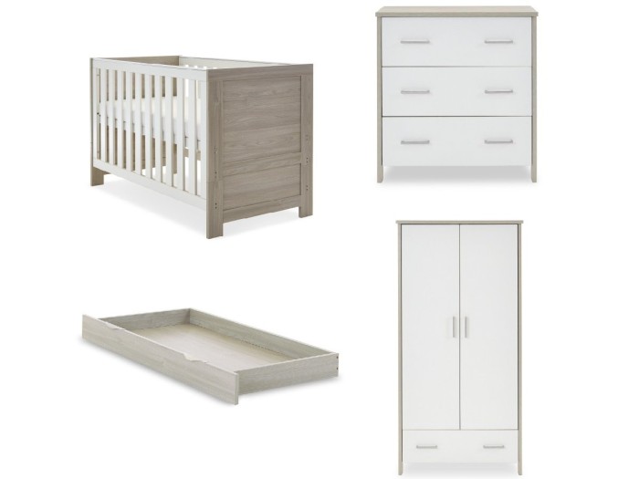 Nika 3 Piece Room Set - Grey Wash & White | Obaby