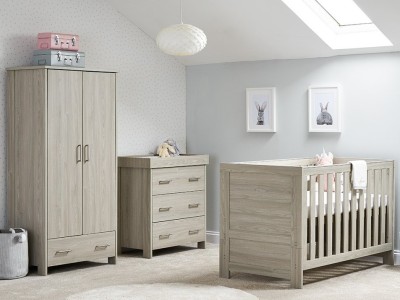 Obaby Nika 3 Piece Room Set - Grey Wash | Baby Snooze
