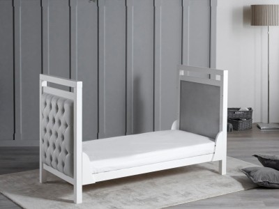 Babymore Velvet Deluxe Cot Bed – White | Baby Snooze