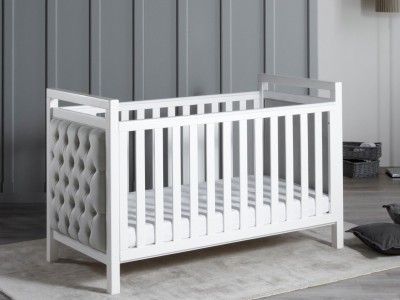 Babymore Velvet Deluxe Cot Bed – White | Baby Snooze