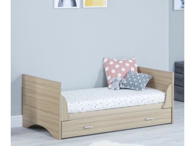 Babymore Veni Cot Bed With Drawer - Oak | Baby Snooze