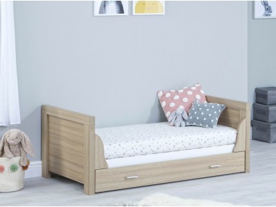 Luno Cot Bed With Drawer - Oak White | Babymore