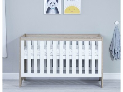 Babymore Veni Cot Bed – Oak White | Baby Snooze