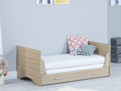 Babymore Veni Cot Bed with Drawer – Oak White | Baby Snooze