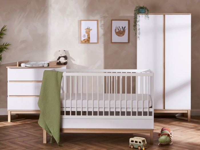 Obaby Astrid Mini 3 Piece Room Set - White | Baby Snooze