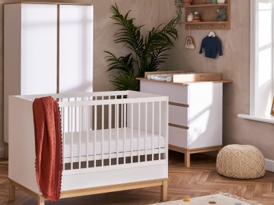 Obaby Astrid Mini 3 Piece Room Set - White | Baby Snooze