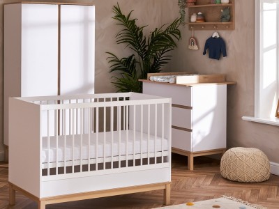 Obaby Astrid Mini 3 Piece Room Set - White | Baby Snooze