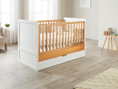ABI modern cot bed in White/Natural - Clearance | Baby Snooze