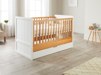 ABI modern cot bed in White/Natural - Clearance | Baby Snooze