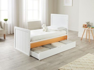 ABI modern cot bed in White/Natural - Clearance | Baby Snooze
