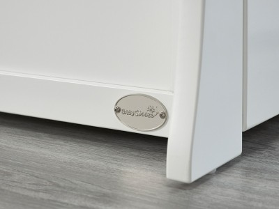 Lillian Sleigh Cot Bed with Drawer - White | Baby Snooze