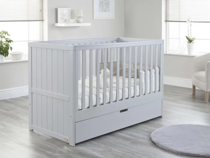 Jo Modern Cot Bed in Grey converts to Toddler Bed