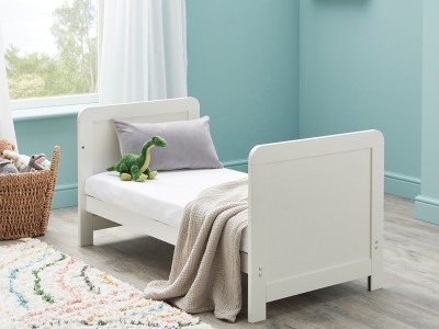 Babymore Caro Mini Cot Bed - White Wash | Baby Snooze