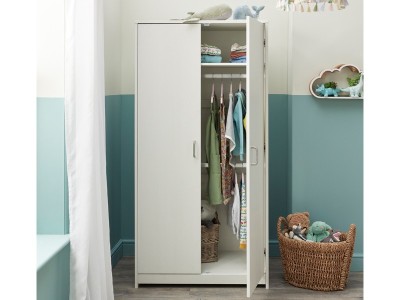 Babymore Caro Wardrobe - White Wash | Baby Snooze