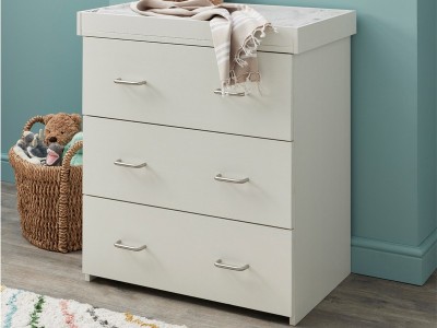 Babymore Caro Chest Changer - White Wash | Baby Snooze