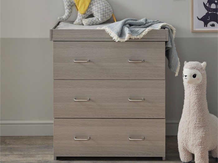 Babymore Caro Chest Changer - Grey Wash | Baby Snooze