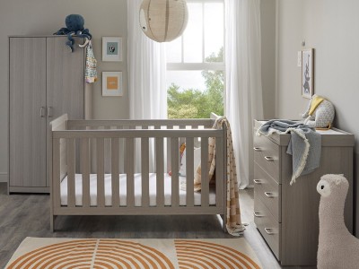 Babymore Caro 3 Piece Room Set - Grey Wash | Baby Snooze