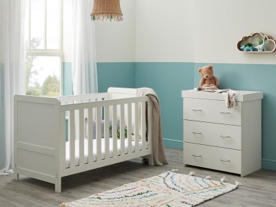 Babymore Caro 2 Piece Room Set - White Wash | Baby Snooze