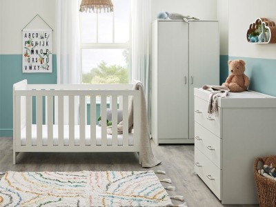 Babymore Caro 3 Piece Room Set - White Wash | Baby Snooze