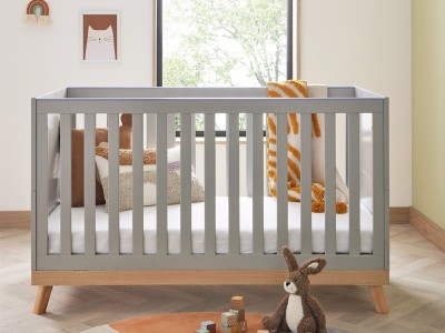 Babymore Mona Cot Bed - Grey | Baby Snooze