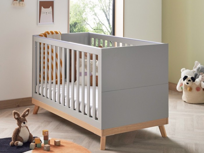 Babymore Mona Cot Bed - Grey | Baby Snooze
