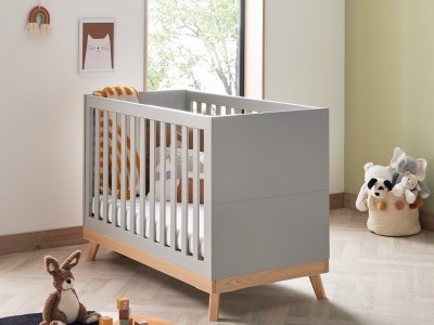 Babymore Mona Mini Cot Bed - Grey | Baby Snooze