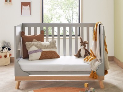 Babymore Mona Mini Cot Bed - Grey | Baby Snooze
