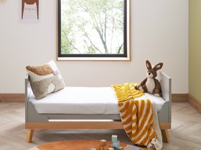 Babymore Mona Mini Cot Bed - Grey | Baby Snooze