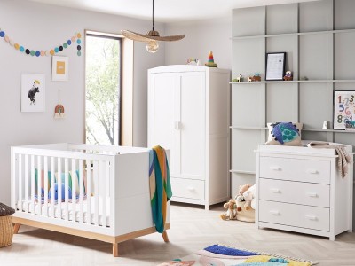 Babymore Mona 3 Piece Room Set - White | Baby Snooze