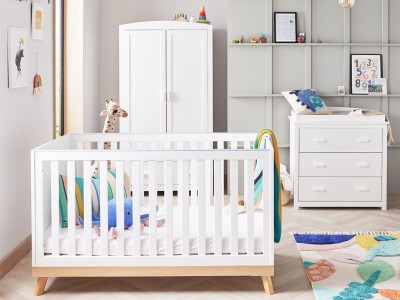 Babymore Mona 3 Piece Room Set - White | Baby Snooze