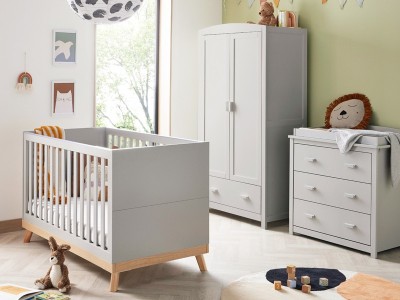 Babymore Mona 3 Piece Room Set - Grey | Baby Snooze