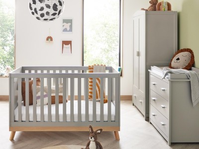 Babymore Mona 3 Piece Room Set - Grey | Baby Snooze