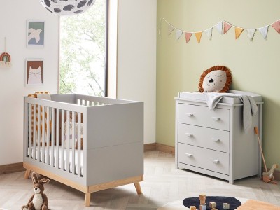 Babymore Mona Mini 2 Piece Room Set - Grey | Baby Snooze