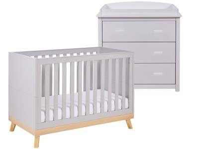 Babymore Mona Mini 2 Piece Room Set - Grey | Baby Snooze