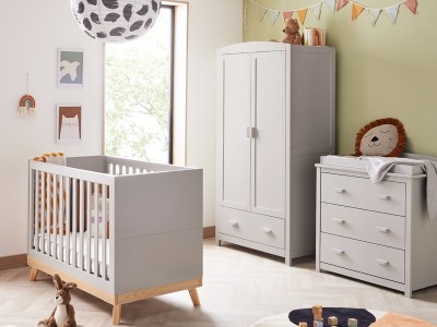 Babymore Mona Mini 3 Piece Room Set - Grey | Baby Snooze