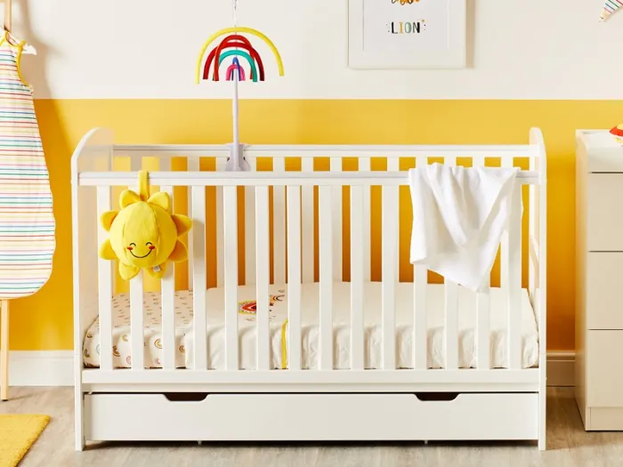 Ikea cot bed on sale with drawers