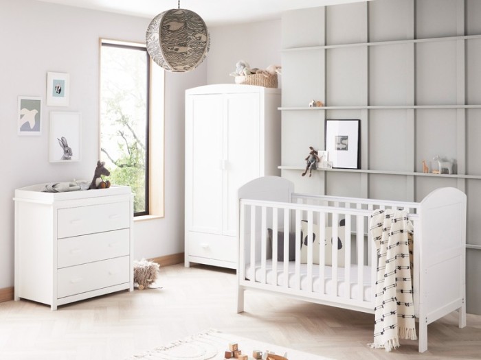 Babymore Aston 3 Piece Room Set - White | Baby Snooze