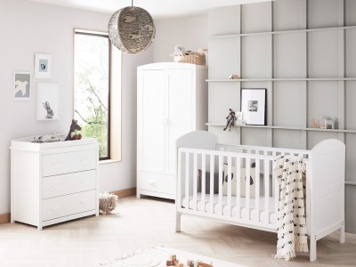 Babymore Aston 3 Piece Room Set - White | Baby Snooze