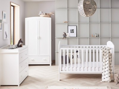 Babymore Aston 3 Piece Room Set - White | Baby Snooze