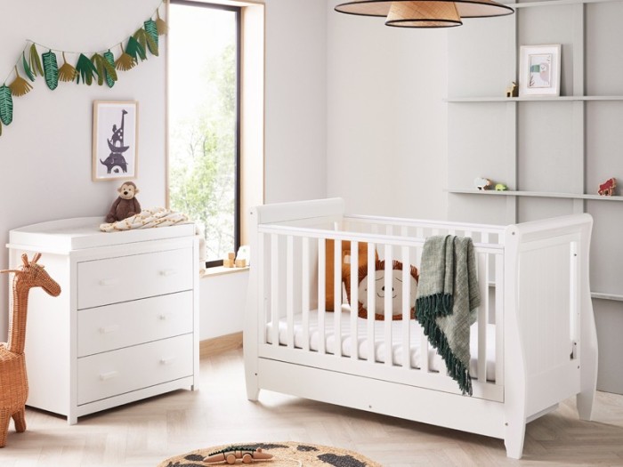 Babymore Stella 2 Piece Room Set - White | Baby Snooze