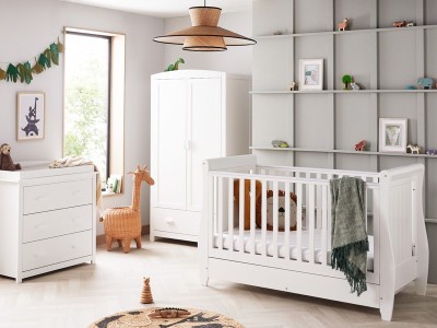 Babymore Stella 3 Piece Room Set - White | Baby Snooze